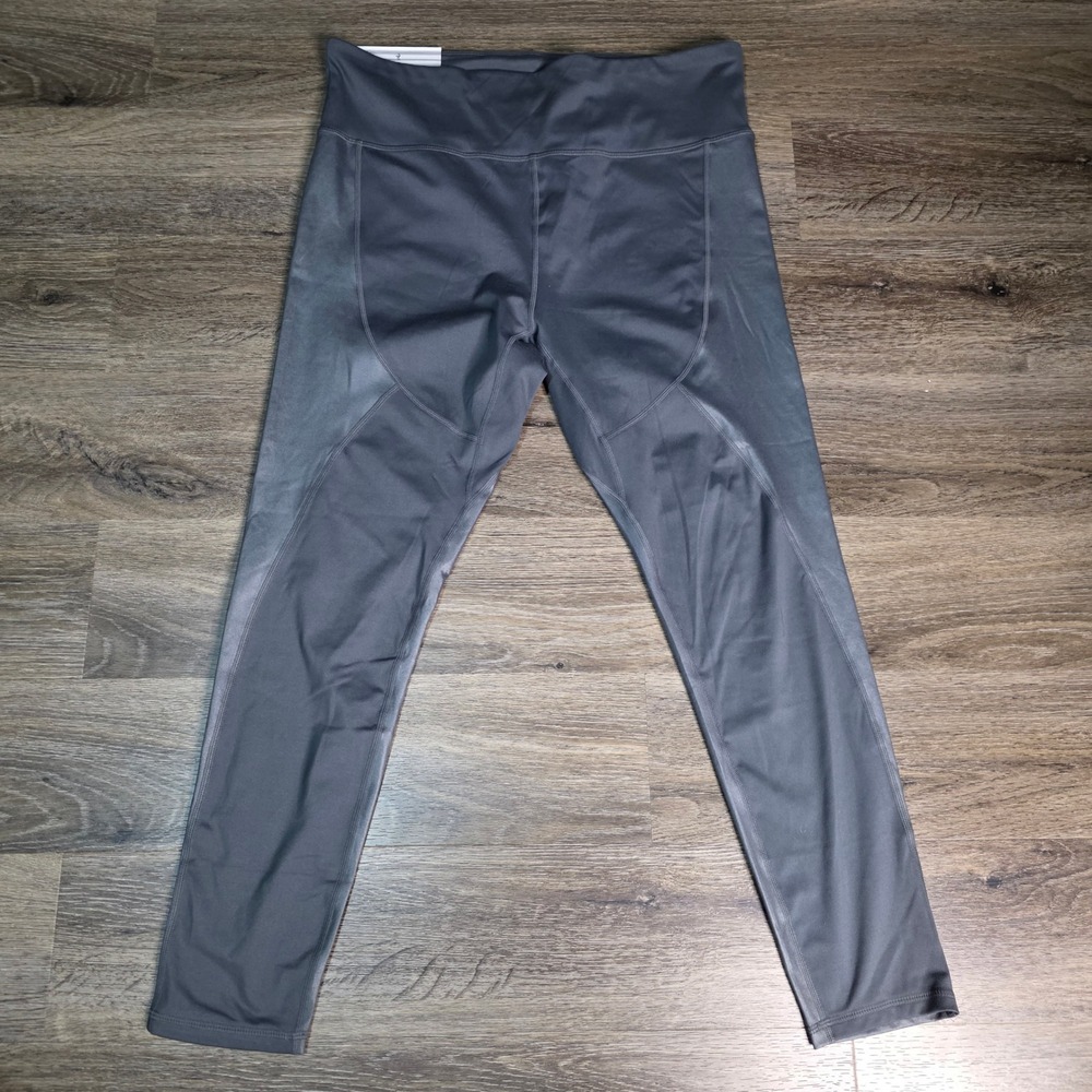 Crane Large Leggings Womens Gray New High Waisted Premium Athleisure Paneling